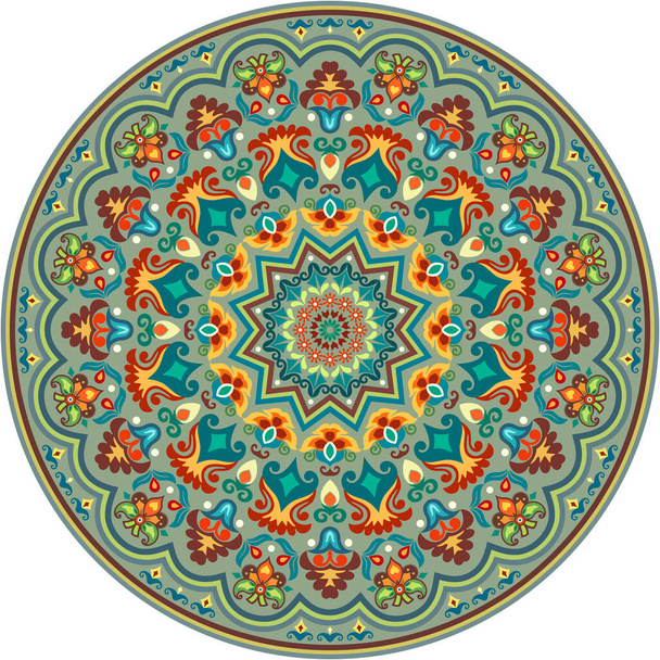 Vector abstract decorative round floral ethnic ornamental illustration - Vektor, Bild