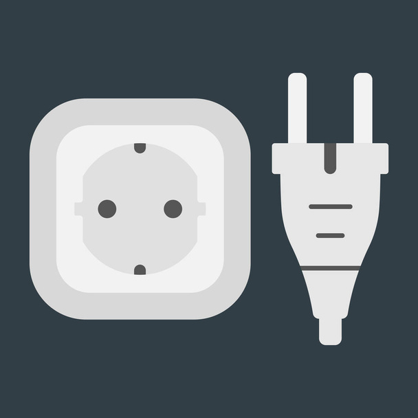 power outlet plug type f vector flat illustration - Vector, Image