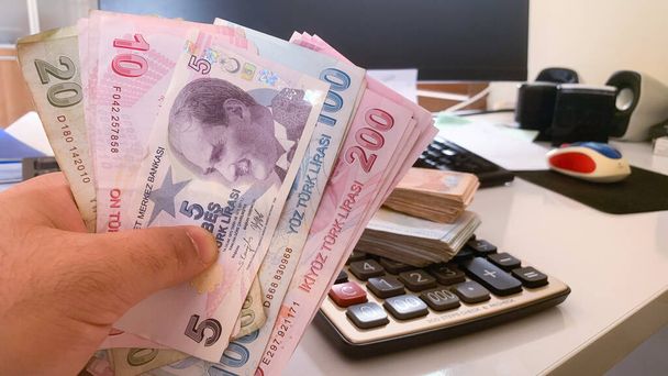 Turkse lira, Turks geld (Turkse Turk Parasi) ) - Foto, afbeelding