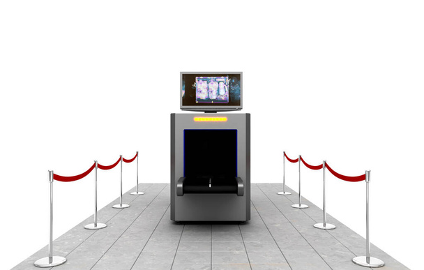 Havaalanı nesne tarayıcısı, 3D görüntüleyici, beyaz üzerinde izole - Fotoğraf, Görsel