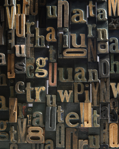 Vintage houten brieven samenstelling - Foto, afbeelding