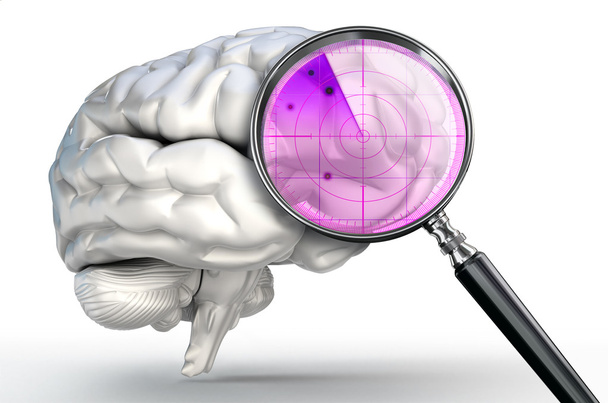 сканування на людський мозок зі збільшуючим скляним радаром
 - Фото, зображення