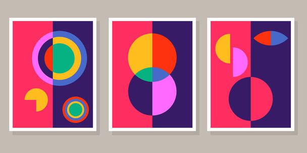 Abstrato Bauhaus padrão geométrico fundo círculo vetorial - Vetor, Imagem