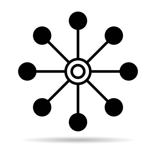 Icono de sombra de diseño digital multicanal, símbolo web plano omnicanal, ilustración de vectores de Internet . - Vector, Imagen