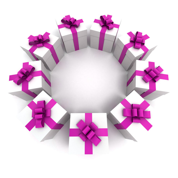 White and pink gift boxes circle - Valokuva, kuva