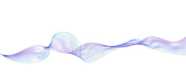 Wave line background with smooth shape. Beautiful wavy gadiant line on a white background. Horizontal banner template. Abstract futuristic template. Scientific technological wallpaper. - Photo, Image