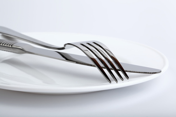 Silver fork and knife - Φωτογραφία, εικόνα