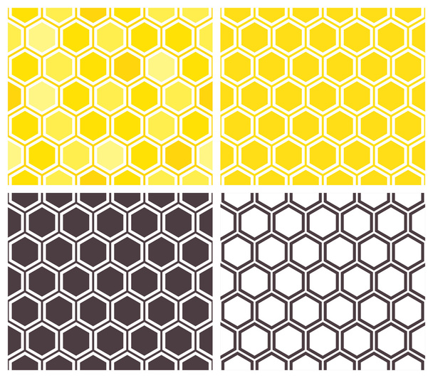 Honingraat naadloze patroon set - Vector, afbeelding
