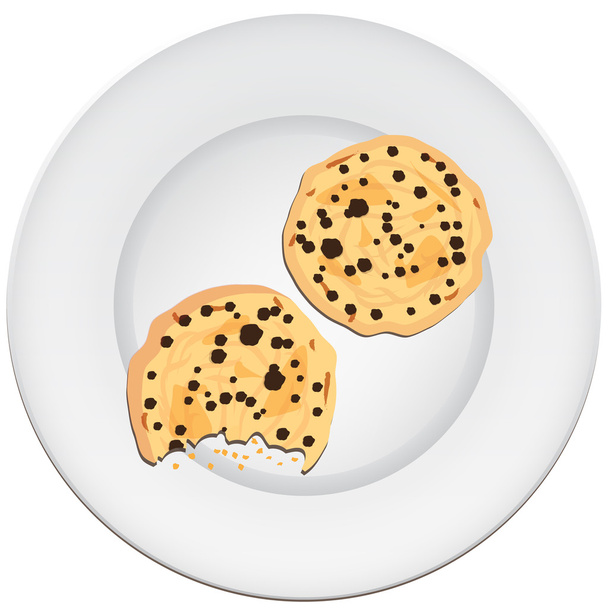 Plate with biscuits - Vector, Image