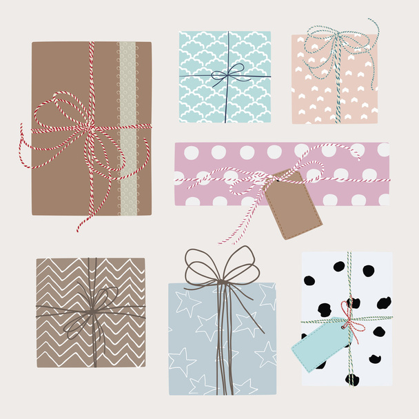 Gift boxes in crafting paper - Vektori, kuva