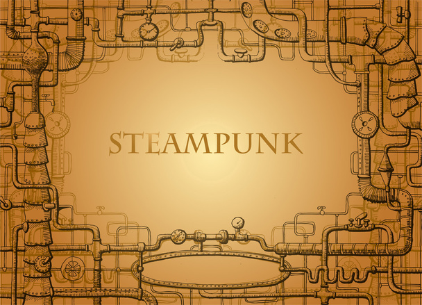 Vintage steampunk rám - Vektor, obrázek