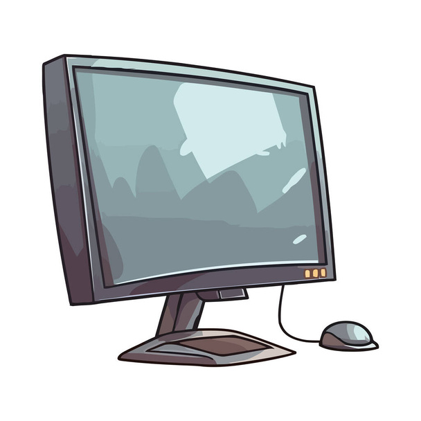 Modern számítógép monitor fehér izolált - Vektor, kép