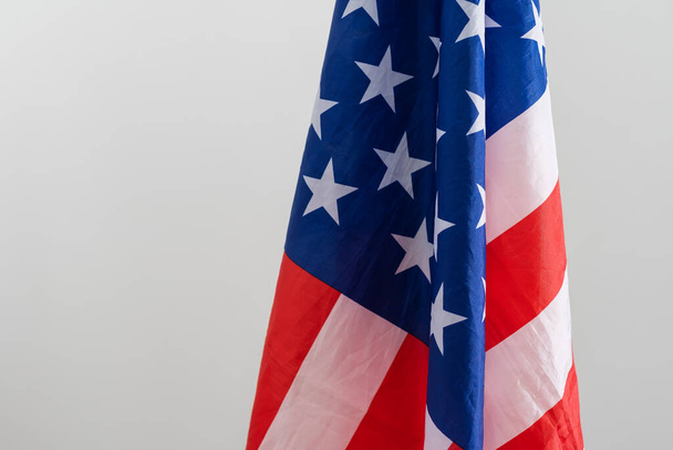 Κοντινό πλάνο της τσαλακωμένης αμερικάνικης σημαίας. Υψηλής ποιότητας φωτογραφία - Φωτογραφία, εικόνα