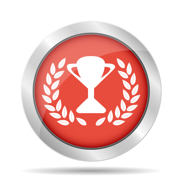 Trophy and awards icon on red background. Vector illustration. - Vector, Image