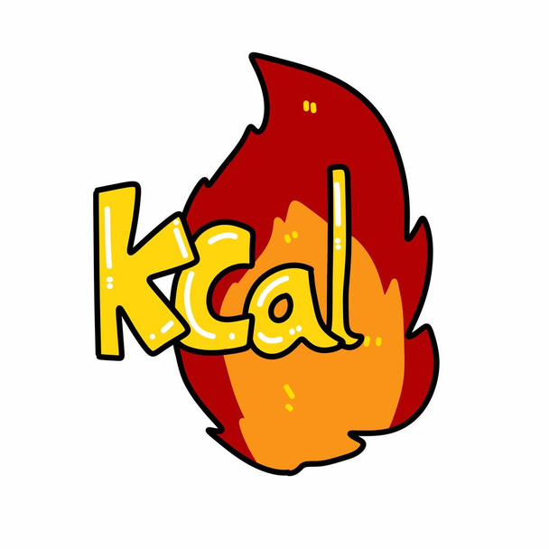 火災とテキスト白地にKcal漫画 - 写真・画像