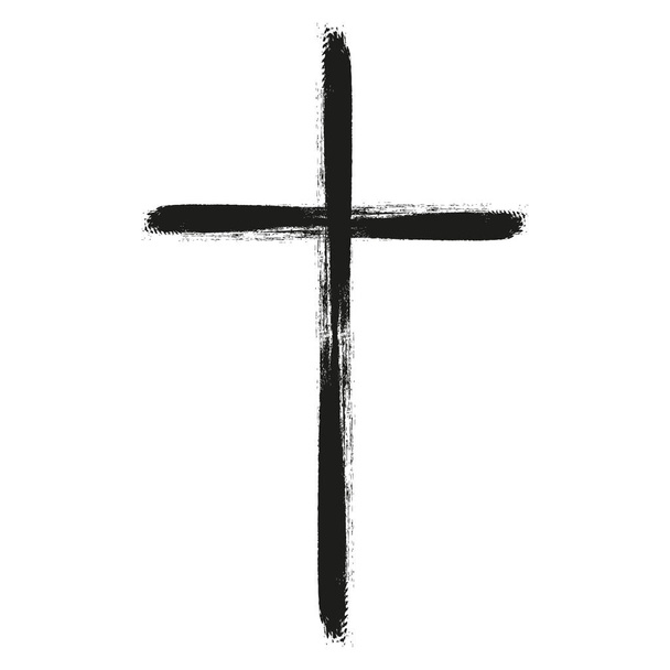 Силуэт векторного креста. Христианский символ Векторная иллюстрация. EPS 10. - Вектор,изображение