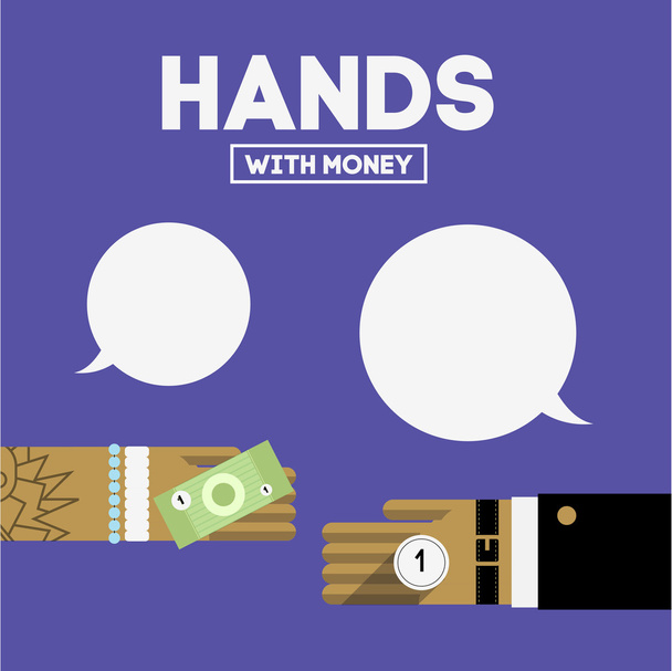 Hands in Money business background. - Vector, afbeelding