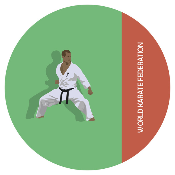 das Emblem, der Mann beschäftigt sich mit Karate. - Vektor, Bild