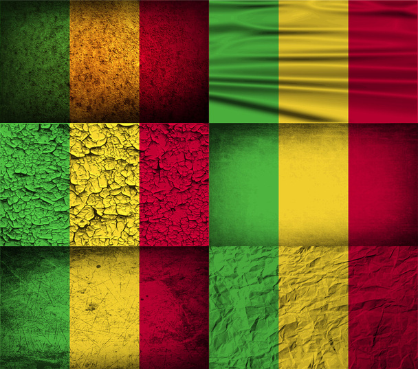 Bandera de Malí con textura antigua. Vector
 - Vector, Imagen