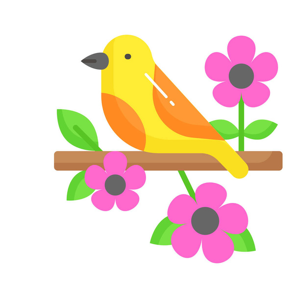 Птах, що сидить у гілці дерева, захоплює цю красиву ікону птаха в стилі редагування
 - Вектор, зображення