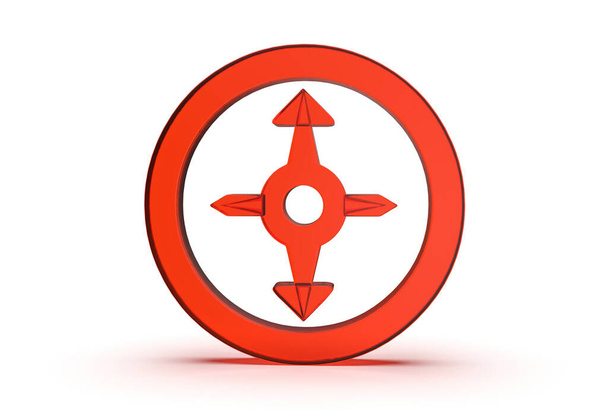 Compass  icon 3d rendered isolated on white  background with shadow - Φωτογραφία, εικόνα