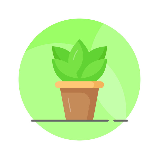 Outdoor decorative plant, an icon of plant pot in trendy style, ready to use vector - Vecteur, image
