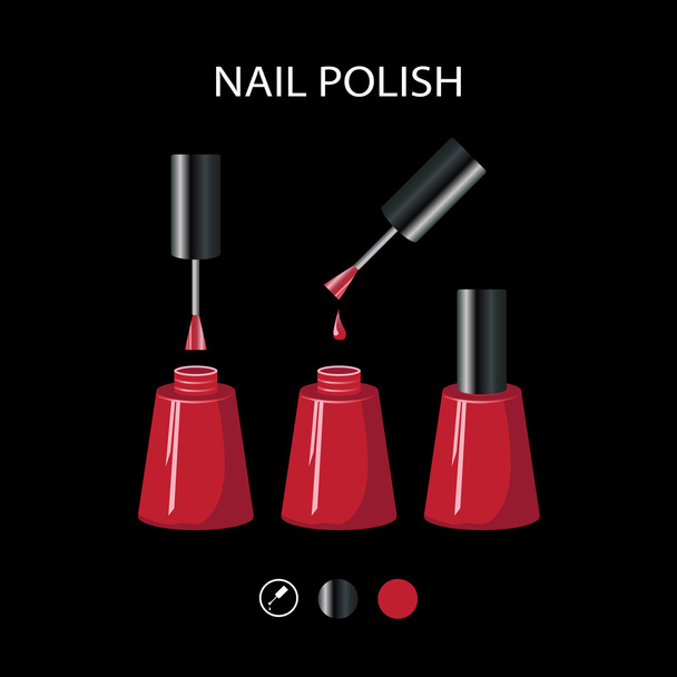 Red Nail polishes - Vector, Image