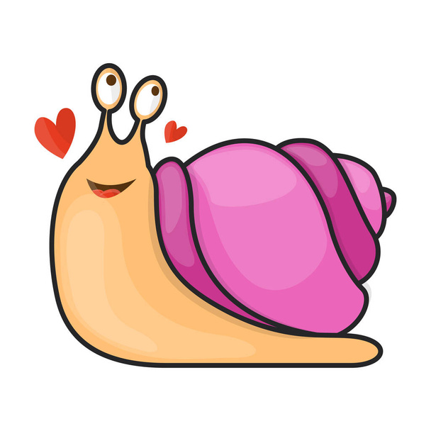 Snail vector icon.Color vector logo isolated on white background snail . - Vektor, Bild