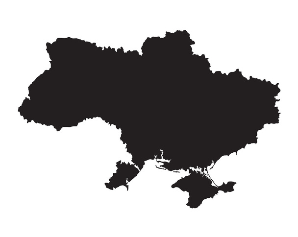 Negro mapa de Ucrania
 - Vector, imagen