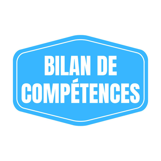 Készségértékelő szimbólum ikon az úgynevezett bilan de competence francia nyelven - Fotó, kép