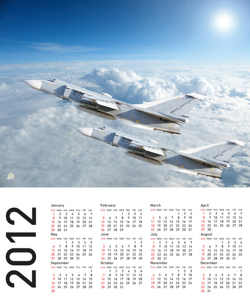 Календарь 2012 с иллюстрацией плоскости
 - Фото, изображение