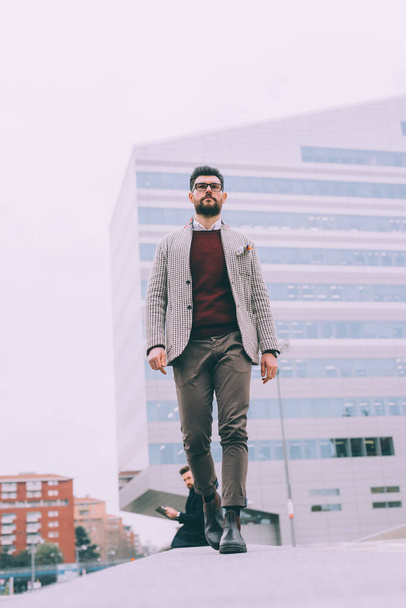 young businessman bearded outdoor walking - Photo, Image