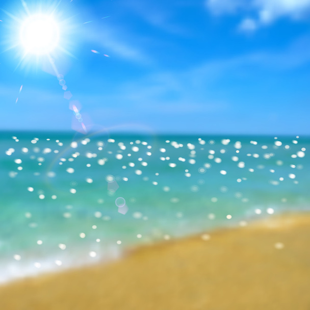 海、ビーチと太陽 - ベクター画像