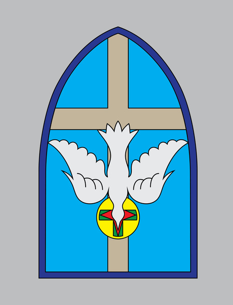 Голуб Святий Дух з крос-церковні вікна - Вектор, зображення