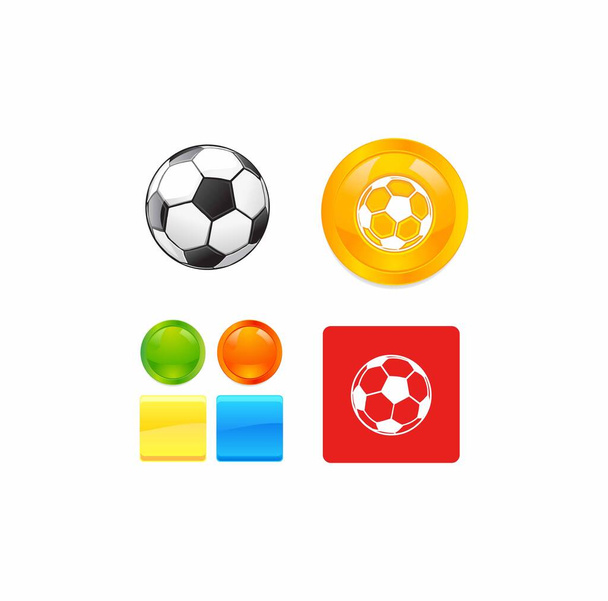 ρεαλιστικά εικονίδια μπάλα ποδοσφαίρου. σετ πολύχρωμες μπάλες ποδοσφαίρου.  - Διάνυσμα, εικόνα