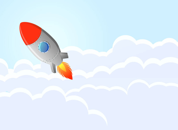 rocket in the clouds icon, vector illustration  - Vektori, kuva