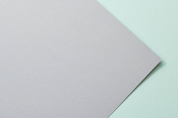 Rough kraft paper background, paper texture mint gray colors. Mockup with copy space for text - 写真・画像