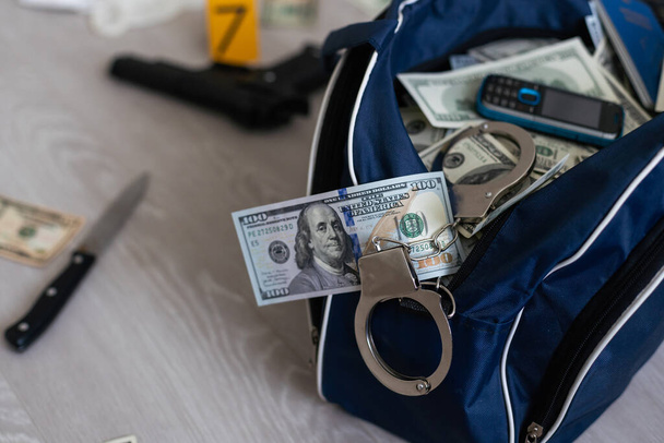 A lot of money in the bag. Dollars. High quality photo - Fotoğraf, Görsel