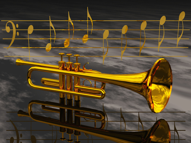 Golden trumpet - Photo, Image