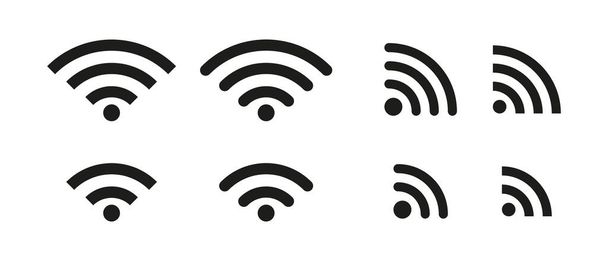 Wi-Fi, також відома як бездротова точність, відноситься до бездротової мережевої технології, яка дозволяє пристроям підключатися до Інтернету або спілкуватися один з одним.. - Вектор, зображення