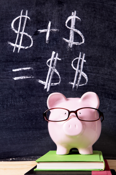 Piggy Bank with blackboard formula - Photo, Image