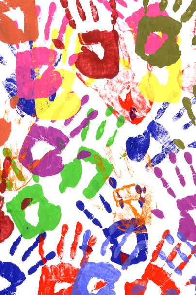 malowane handprints - Zdjęcie, obraz