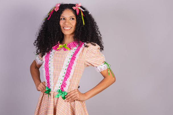brazilian woman wearing typical clothes of festa junina, arraial, festa de so joo.  - Foto, immagini