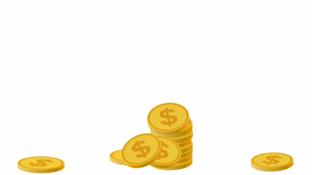 Growing pile of money - gold coins - Footage, Video