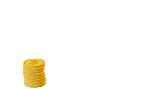 Αυξανόμενες στήλες χρημάτων - χρυσά νομίσματα - Πλάνα, βίντεο
