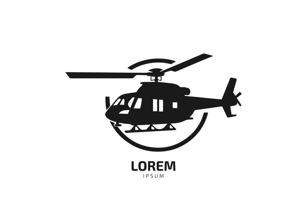 Black Hawk style helicopter silhouette in black isolated on white background and vector graphic - Vector, Imagen