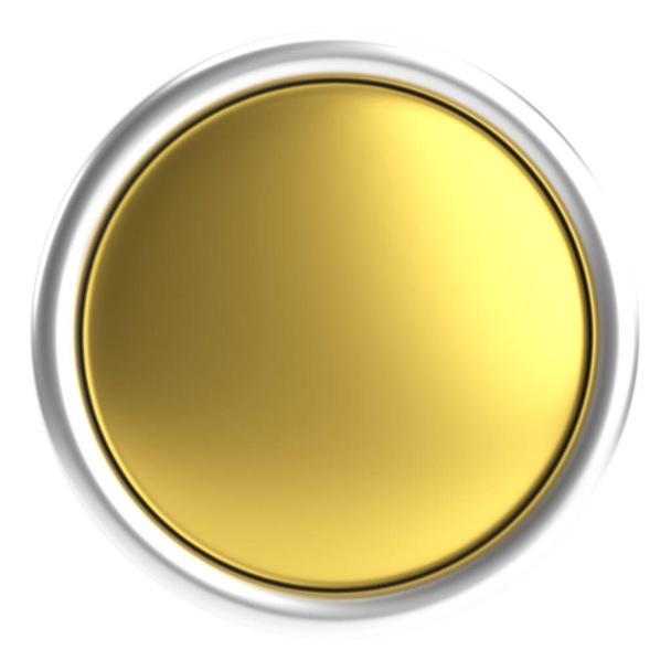 3D circle button. Empty button. 3D illustration. - Foto, Imagen