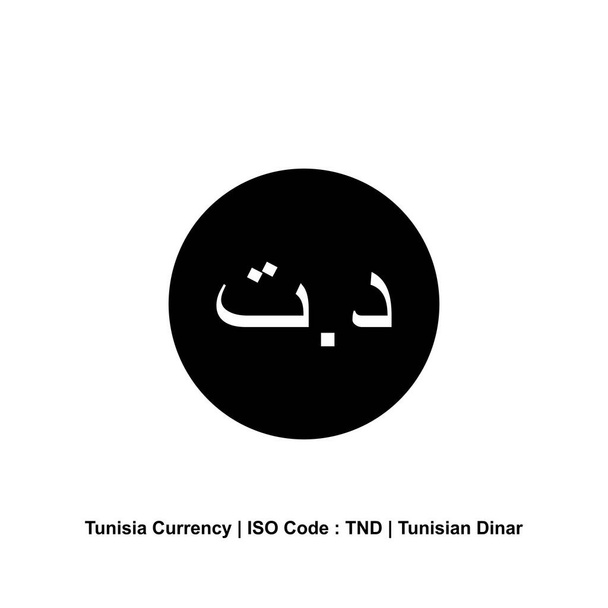 Tunézia Valuta Symbol, Tunéziai Dinár Ikon, TND jel. Vektorillusztráció - Vektor, kép