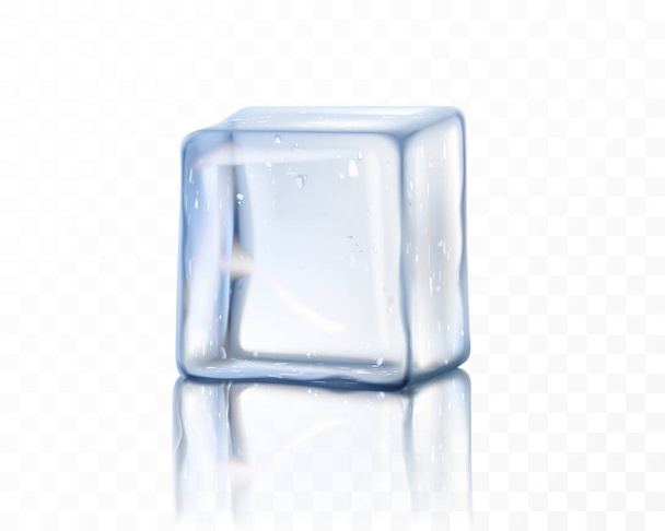 Реалістичні сині тверді кубики льоду на прозорому фоні Векторні ілюстрації
 - Фото, зображення