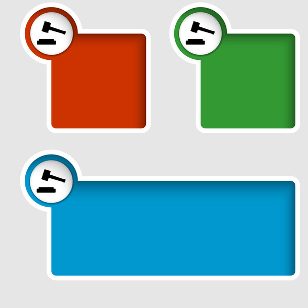 set of three text boxes with law symbol - Vektor, obrázek